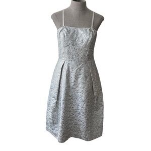 Lord & Taylor New with Tags Textured Silver Embossed Strapless Dress Size 6